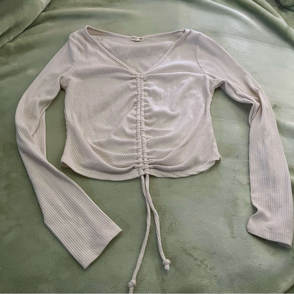 Women's Cream Ruched Top